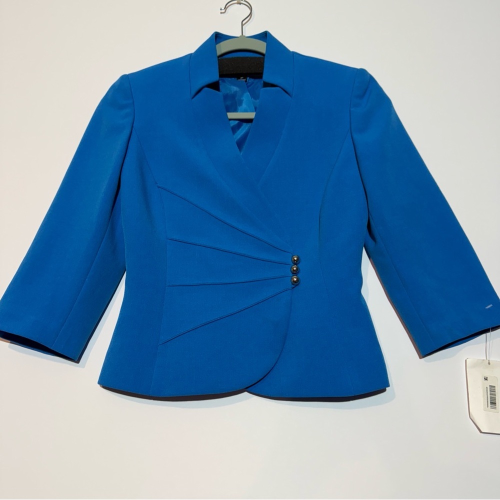 Tahari Arthur S. Levine Women’s Ocean Blue Polyester Blend Blazer Jacket Size 2P